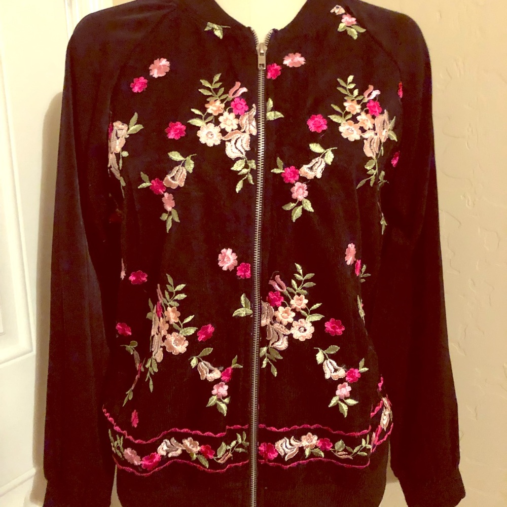 Embroidered bomber jacket